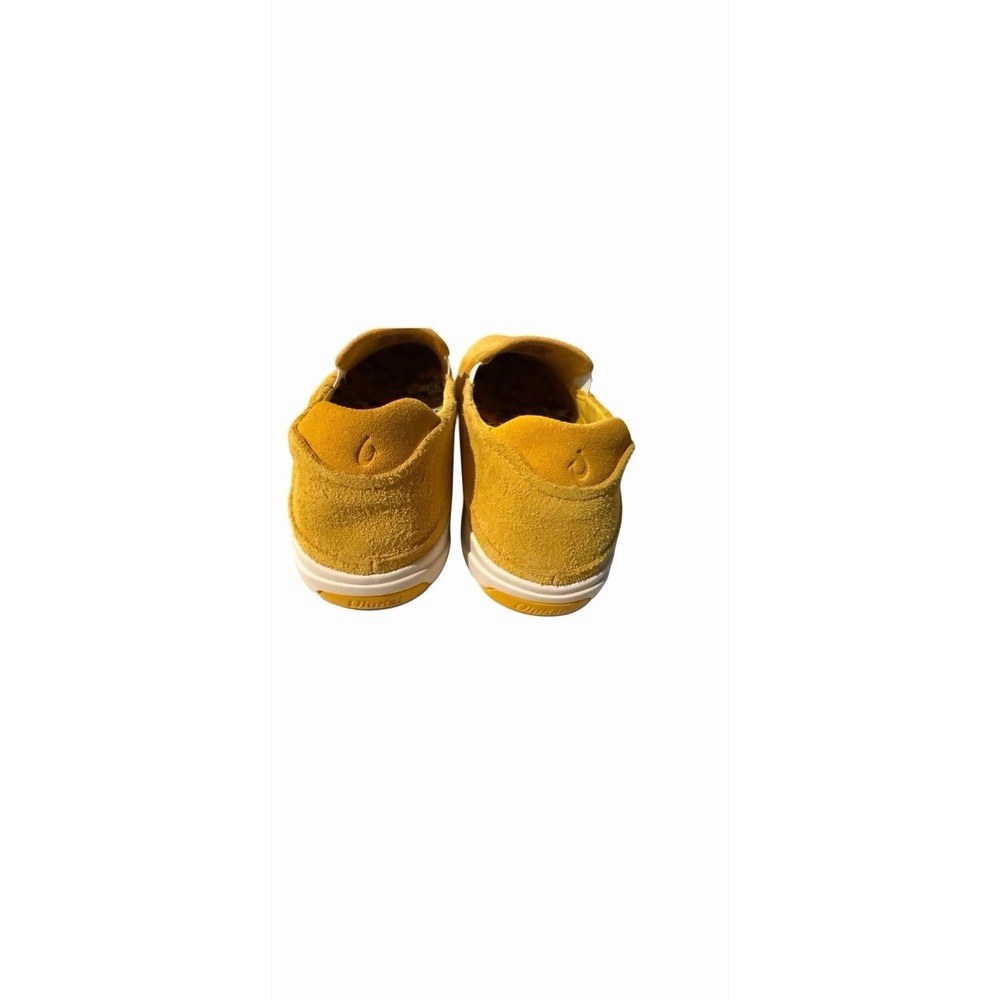 Olukai Lae'Ahi Suede Shoes Mens Sz 12 Mango Yellow Gold Slip On Sneakers Loafers - Picture 3 of 5